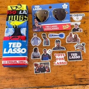 Ted Lasso Fan Kit Socks Sunglasses and Stickers